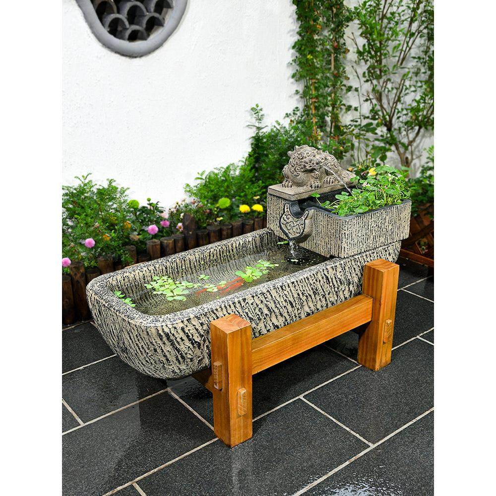 庭院流水摆件循环水户外室外水景观小院阳台鱼池造景貔貅彷石槽,淘宝优惠券,粉丝福利购,淘宝优惠卷