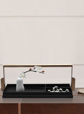 新中式创意客厅餐桌卧室托盘摆件酒店样板房间软装配饰装饰品摆设