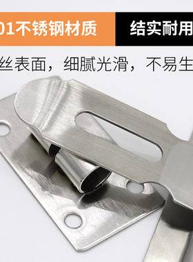 不锈钢门栓带锁加粗门栓不锈钢插锁门闩加大门板栓明插销