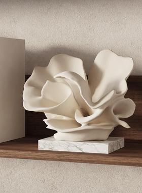 侘寂风复古海螺珊瑚海洋主题民宿酒店卧室书架装饰品创意客厅摆件