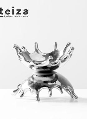 Oteiza简约现代创意陶瓷果盘摆件样板间酒店玄关客厅摆设装饰托盘