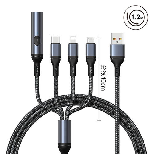 车用点烟器数据线USB一拖四充电线6A超级快充12V/24V车载点菸通用 - 图3