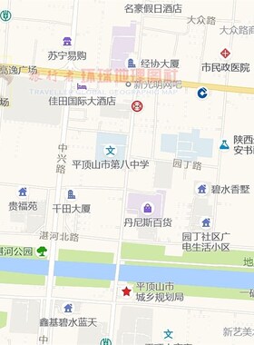 超大巨幅 平顶山市区地图订制 城市城区海报新装饰画