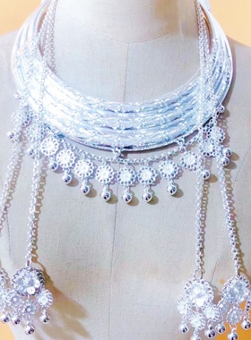 苗族项圈银项圈饰品民族风