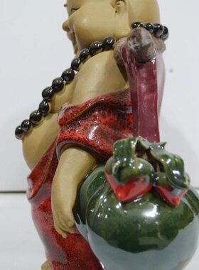 石湾新款纯手工公仔摆件家居摆设艺术饰品招财弥勒福寿佛长寿礼品