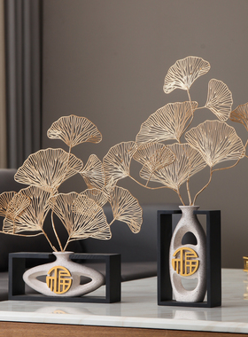 新中式招财福摆件书房博古架装饰客厅酒柜创意工艺品现Z代轻奢家