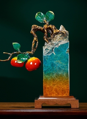 高端黄铜新中式摆件客厅博v古架书房办公室装饰工艺品乔迁新居礼