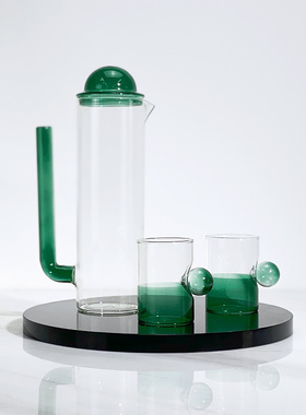现代简约欧式轻奢玻璃水杯水壶茶B具摆件样板房售楼处厨房软装饰