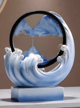 创意轻奢风生水起摆件家居玄关客厅电视柜酒O柜办公室高级感艺术