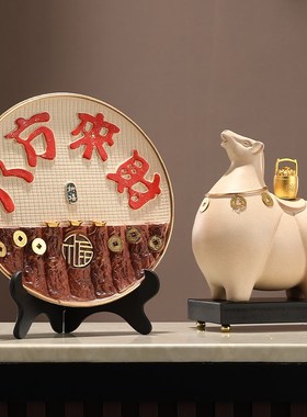 马上有钱招财马摆件博古架w办公室老板桌装饰工艺品开业乔迁礼物