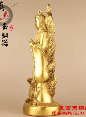 纯黄铜九尾狐像摆件九尾狐灵狐家居装饰工艺品摆件