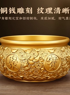 铜香炉家用供奉财神佛具招财聚财室D内纯黄铜供佛烧香上香炉聚宝