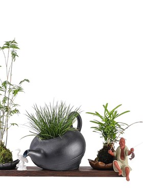 简约现代循环流水器陶瓷茶壶配件庭院水缸小造景搭配流水口装饰品