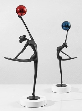 欧式轻奢抽象跳舞女孩人物艺z术雕塑摆件客厅玄关样板房家居