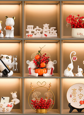 现代酒柜装饰f品摆件轻奢高档客厅家居餐边电视柜玄关乔迁新居礼