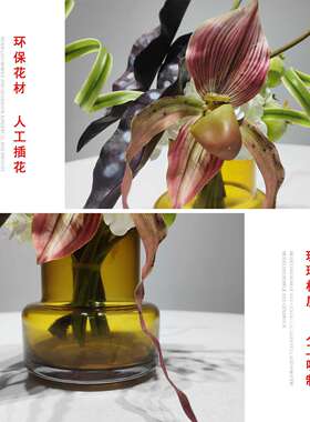 现代轻奢创意桌面仿真花艺套装摆件客厅家居餐桌洽谈桌假花装饰品