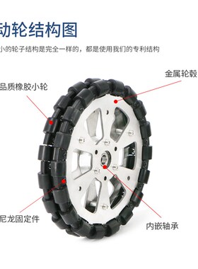 【Omni A系列】60 75 127 152 203mm内径福来轮智能车全向从动轮