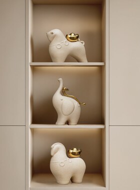 轻奢高档马上有钱装饰品摆件客厅玄关电视柜酒P柜桌面工艺装饰摆