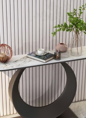 意式轻奢岩板玄关桌进门入户靠墙客厅酒店现V代简约摆件落地