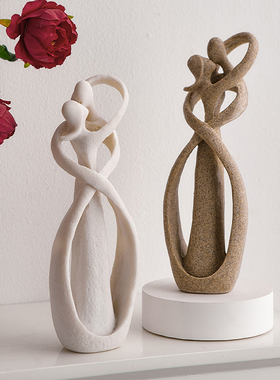 北欧简约抽象人物艺术p摆件创意家居客厅酒柜电视柜办公桌面装饰