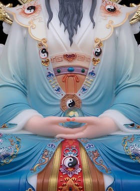 汉白玉三清祖师爷像体太上老君神像元始道德灵宝天尊家用道家摆件