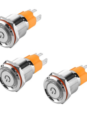 19mm大电流10a金属按钮开关自锁环形带灯带符号led灯6v12v24v220v