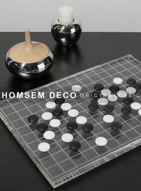 现代轻奢书房覆古水晶摆件样板房间客厅玄关年代留声机装饰品摆设