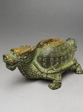 古玩复古铜器铜工艺品精工铜龟百寿龟长寿龟龙龟铜器摆件