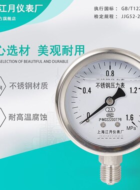YN60耐震不锈钢压力表气压表高压水压油压负压液压抗震防震真空表