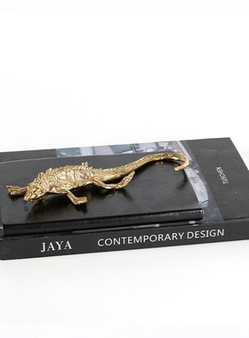 现代创意黄Z04525Z水铜色蜥蜴板房客厅办公P室金装饰品桌面样装饰
