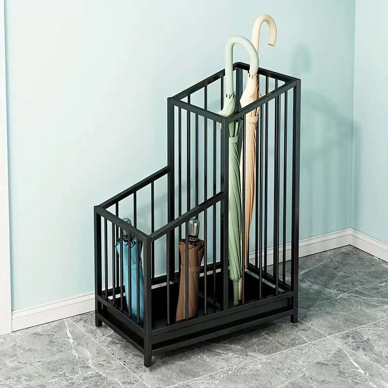 【跨境贴标Temu代发】方格雨伞架收纳架子酒店大堂雨伞桶网红 - 图0