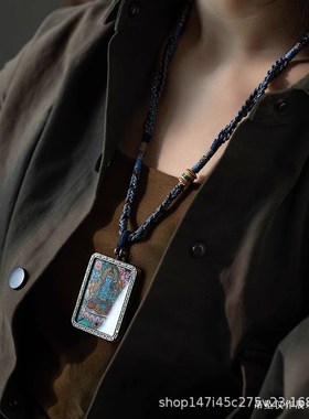 藏式手搓棉绳挂脖项链绳蜜蜡文玩佛牌唐卡绳手Q工编织配挂绳民族