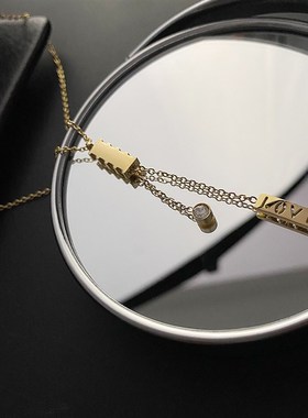LOVE字母钛钢项l链女时尚气质锁骨链网红简约风个性脖子饰品不掉