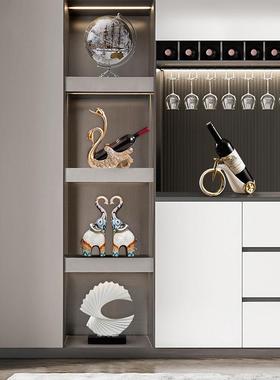 天鹅红酒架摆件斜放动物轻奢高档餐桌客厅玄关餐边柜酒托酒柜装饰