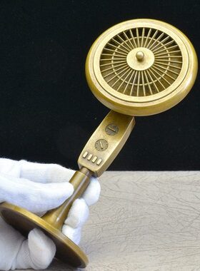 创意摆件老式电风扇香熏炉铜炉纯铜桌面摆放收藏观赏复古工艺品摆