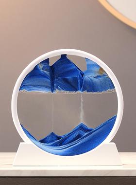 流沙绘画沙漏装饰客厅电视柜酒柜装饰创意减压办公室桌面灯豪华礼