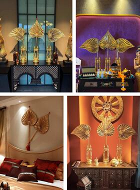 亿利泰式软装东南亚风格泰国美容沙龙会所菩提扇装饰