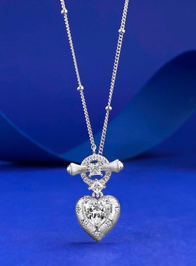 珠宝S925银轻奢风爱心吊坠项C链高级感精致锁骨链项链直播爆款