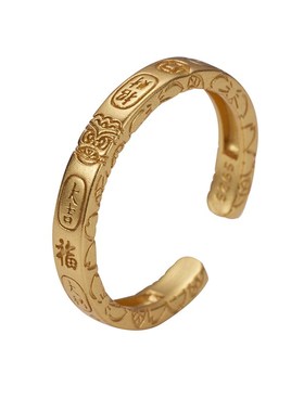 s925a尚盈原创设计吉言戒指招财大吉时来运转指环男女情侣戒指