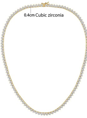 跨境欧美网球项链三爪单排4mm锆石链饰品男女嘻V哈首饰小众设计