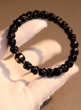 7*6mm印尼黑椰r蒂手链 女款单圈椰蒂扭转乾坤手串