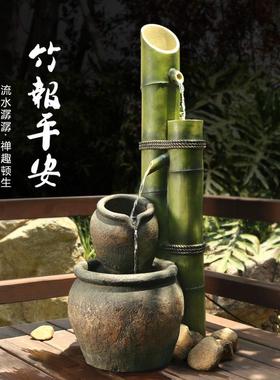 创意水景入户花园摆件落地流水喷泉庭院装饰造景日式院子假山盆景