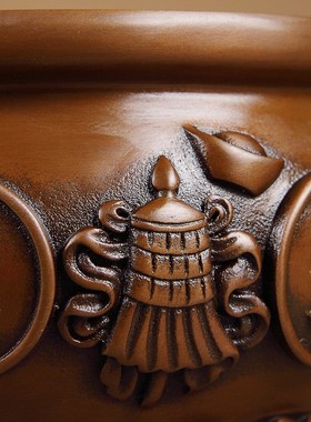 紫铜聚宝盆摆件家用门厅店铺财位中式装饰品聚宝盆铜器实心特大号