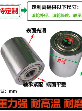 平皮带用惰轮双轴承滚筒调偏轮砂带机铁轮封箱机从动轮无动力压轮