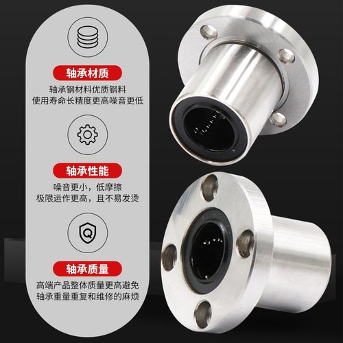 直线 线圆法兰轴承 加长轴承LMF6 8 10 12 13 16 20 25 30 35 40 - 图1