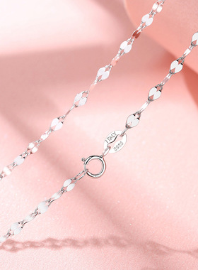 999足银项链女锁骨链颈链裸链子镀18k925纯银盒子链素链满天星链