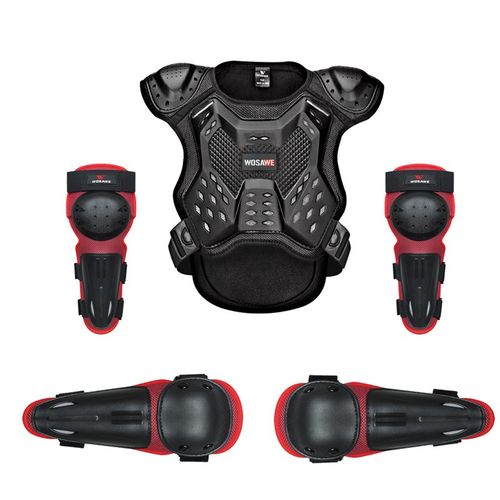 WOSAWE户外运动儿童骑行单车滑板滑轮护甲衣护胸护背护膝护肘套装 - 图1