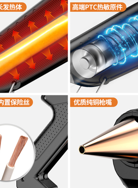 热熔胶枪 手工大号家用热融热溶胶水枪送胶棒 电熔胶抢塑胶枪11mm