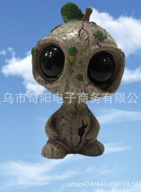 跨境新款创意大眼外星精灵装饰摆件花园庭院外星人摆件现货