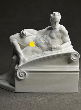 洛伦佐·德·美第奇石膏像米开朗基罗雕塑桌面书架酒柜装饰摆件